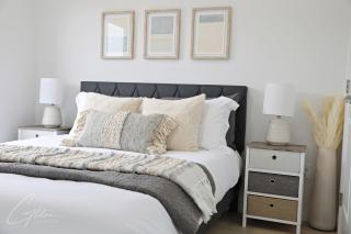 BoHo Modern Retreat King Bed,Fireplace,Disney - 7