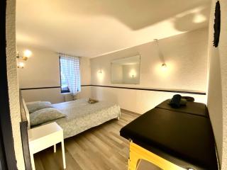 Patio, Jacuzzi Professionnel, Table de Massage, Climatisé, Le Cocon de Pedro - Carcassonne - 6