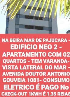 NA BEIRA MAR DE PAJUCARA - EDIFICIO NEO 2 - APARTAMENTO COM 02 QUARTOS - TEM VARANDA- VISTA LATERAL DO MAR - AVENIDA DOUTOR ANTONIO GOUVEIA 1081- CONSUMO ELETRICO É PAGO No CKECK-OUT 1KWH É 1,35 REIAS - Maceió - 0