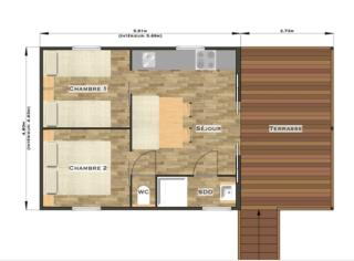 Camping le Moulin de David -Gaugeac Monpazier 24540 - Cabane -Mobil-home 3 et 2 chambres - - 2