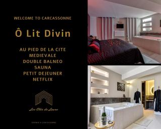Les Gîtes de Laure - O Lit Divin, Instant de volupté, BALNEO SAUNA, Climatisation, Netflix, 160m de la Cité Médiévale - Carcassonne - 9