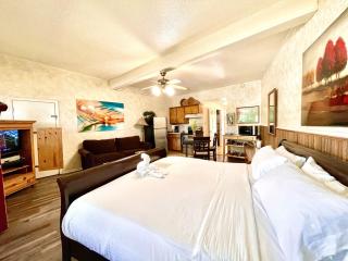SU1, King Studio with king bed, dining area, sleeper sofa and lake view patio Hotel Room - Mount Ida - 8