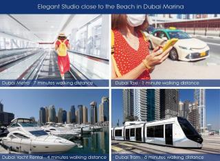 Elegant Studio in Dubai Marina Near Beach and Metro Z1013 - 1