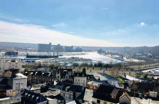 Rouen : Vue panoramique sur la seine avec parking - Rouen - 0