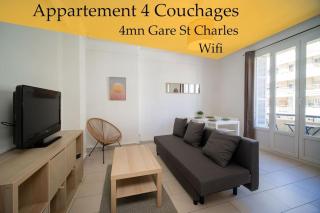 Appartement tout équipé balcon 4 pers St Charles - Marseille - 0