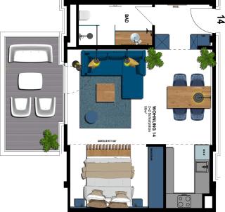 Seebrücke Heringsdorf - 1-Raum-Appartement mit Balkon S14 - Heringsdorf - 2
