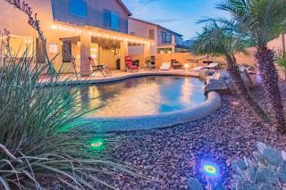 Desert Oasis Amazing Pool Waterfall Firepit Office - 1