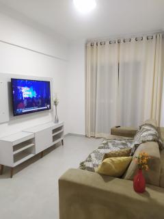 Apartamento novo vista do mar 64m2 2 dorms Wi-fi estacionamento grátis Praia Grande Mirim - 3