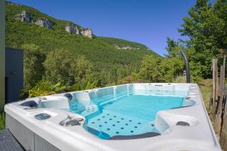 DANDELION GITE SPA Gorges du Tarn piscine jacuzzi rivière vue exceptionnelle villa nature design - Mostuéjouls - 8