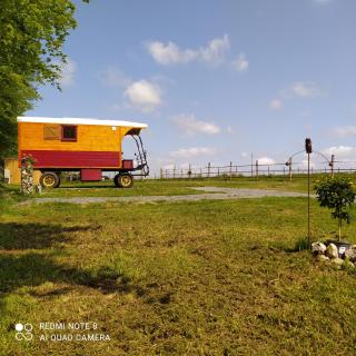 Véritable roulotte hippomobile "LA BAILLEUL" - Mentheville - 0