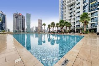 Manzil - Luxurious 1BR Waterfront Apartment at DAMAC Maison Prive with Burj Views - 0