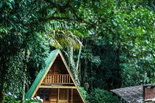 Chalé cercado de muito verde a 9km de Sto Antonio do Pinhal - Área rural - 9