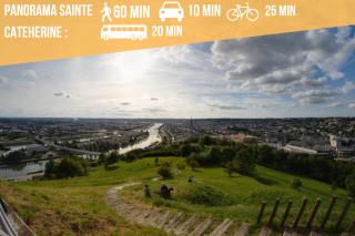Rouen : Vue panoramique sur la seine avec parking - Rouen - 4