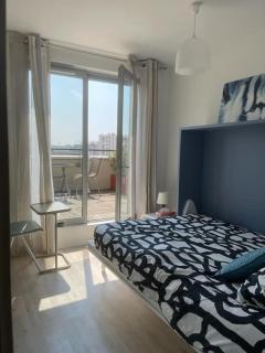 Superbe chambre PS1-C2 avec terrasse, clim optionnel - 0
