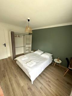 Convivial appartement de charme avec balcon , 95 m2 en hyper-centre de Saint-Brieuc. Tout confort, grand salon avec vidéoprojecteur - 3 chambres - Parking - 6