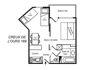 Studio divisible skis aux pieds, proche commerces, Wi-Fi, 4 pers - FR-1-182-236 - 2