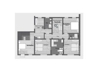 4 bedrooms, 2 bathrooms, kitchen, terrace - 10 min to fairground - Düsseldorf - 2