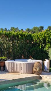 Maison d'architecte avec spa, piscine et parasol chauffant - Bras - 7