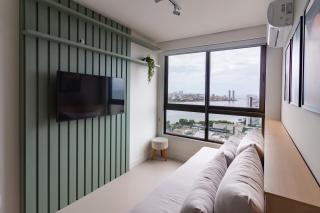 Apartamento com VISTA maravilhosa no bairro do Pina! Cozinha completa, Wi-Fi, Ar Condicionado e máquina de lavar - Condomínio com Estacionamento, Recepção 24h, Piscina e Academia - Recife - 3