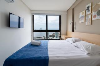 Apartamento com VISTA maravilhosa no bairro do Pina! Cozinha completa, Wi-Fi, Ar Condicionado e máquina de lavar - Condomínio com Estacionamento, Recepção 24h, Piscina e Academia - Recife - 7