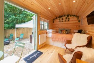 Shepherds Hut with Hot Tub - - 9
