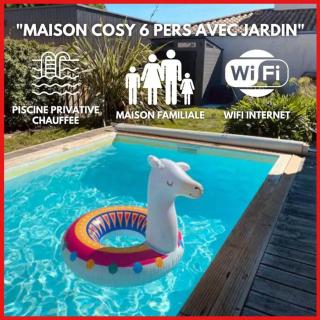 "AU BOIS DES AILES" Maison 6 personnes, internet wifi, piscine chauffée, jardin cosy - Talmont - 0