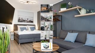 Federnest - Luxus-Studio - Kingsize Boxspringbett - Home-Office mit Monitor und Drucker - 11 Min Hbf - Duisburg - 0