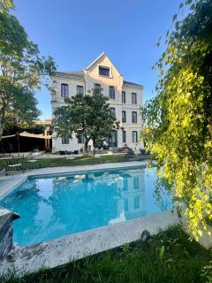 Demeure Saint Louis Historic manor, City 700m, parking,A C,Clim,WIFI, heated pool, city view - Carcassonne - 7