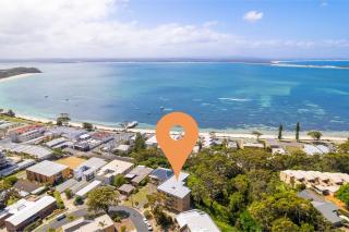 Blue Waters 4, 59 Ronald Ave - water glimpses from the balcony and living area - Shoal Bay - 0