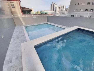 Pe na areia Flat Unita 177 - Praia Grande - 8