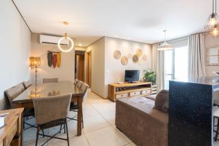 Apartamento 3 QUARTOS com VISTA MAR DESLUMBRANTE, ar-condicionado, Wi-Fi, cozinha completa, Condomínio Home Club com PISCINA, SAUNA, ACADEMIA, quadra de esportes playground infantil, salão de jogos e mini mercado a 40m da PRAIA e 1400m do Beto Carreiro - Penha - 5