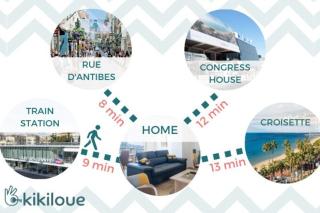 3-Br apartment near downtown Cannes Sea view parking - 8