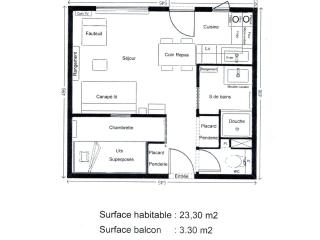 Superbe studio-cabine pour 4 sur les pistes, balcon, casier à skis adjacent, parking - FR-1-455-141 - 8