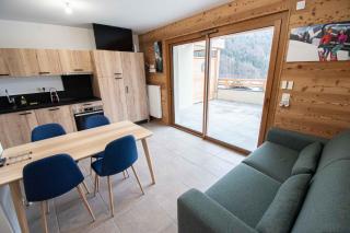 Dans résidence neuve LE SNOW ROC sur les pistes, grand studio cosy 5 pers avec terrasse panoramique, SAUNA, WIFI - Saint-Jean-dʼAulps - 9