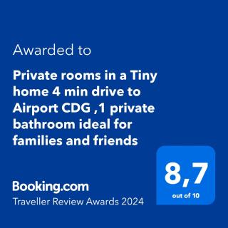 Private rooms in a Tiny home 4 min drive to Airport CDG ,1 private bathroom ideal for families and friends - 8