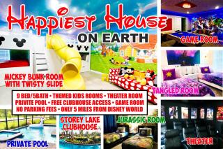 Happiest House on Earth near Disney World 9 Bedroom, Pool, Theater, Gameroom, Mickey Bunk room with Twisty Slide in Storey Lake - Kissimmee - 0