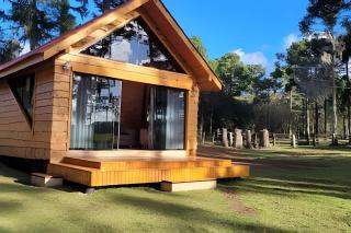 Cabana Pequeno Bosque com deck e vista p/ o rio - São Joaquim - 5