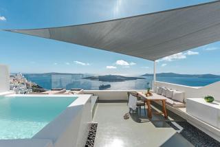 Luxurious Santorini Penthouse Villa 1 Bedroom Magical Caldera Sea Views Outdoor Hot Tub Fira - Fira - 9