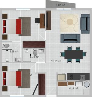 Riviera Home - New 2BR Condo w. big Pool & Jacuzzi - Playa del Carmen - 5