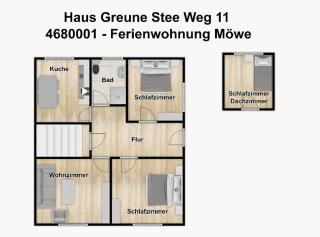Haus Greune Stee Weg 11 Ferienwohnung Möwe - Borkum - 4