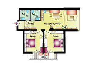 Apartmentwohnung mit Balkon für sechs Personen - Aschau - 7