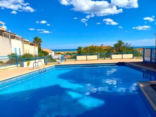 Plain-pied Jardin 6 personnes Clim Vue Mer Parking Wifi Terrasse Piscine dans la résidence - Saint Pierre La Mer - 5