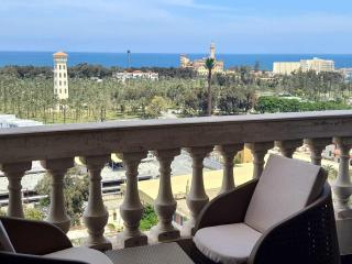 Sea and Montaza Palace view 2 bedrooms apartment alexandria,2 full bathrooms, with 2 AC and 1 Stand Fan, free wifi , available all year days with 3 heavy blankets - 4