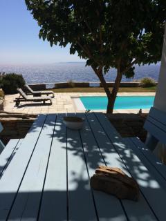 Elli s seafront pool villa, w/sandy beach in Kea, Cyclades - 1