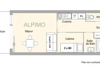 Studio cabine lumineux aux Saisies, 4 pers, balcon sud - FR-1-594-108 - 4