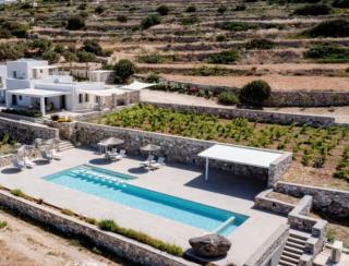 Stunning new villa with great pool area, magnificent panoramic sea view - Paros - Angairiá - 0
