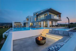Exclusive Crete Villa 4 Bedrooms Villa Blue Lavish Interiors Infinity Pool Incredible Sea Views Terrace With Bbq Gym Rethymno - 9