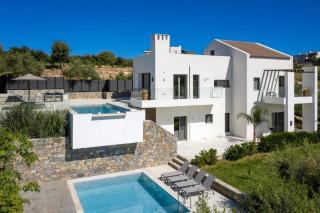 Magnificent Crete Villa 4 Bedrooms Villa Ánthos Two Large Private Pools & Jacuzzi Bbq Close To The Beach Rethymno - 5