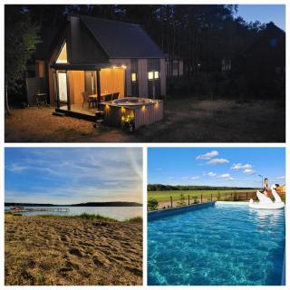 Domki letniskowe Leśne Spa Borsk nad Jeziorem Wdzydzkim BASEN SAUNA BALIA - 4