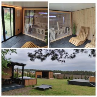 Domki letniskowe Leśne Spa Borsk nad Jeziorem Wdzydzkim BASEN SAUNA BALIA - Borsk - 7